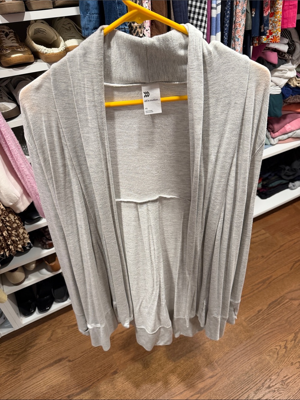 all in motion Light Gray Open-Front Drape Cardigan